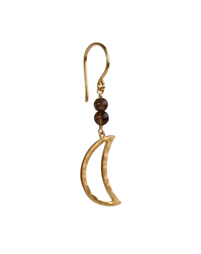 Stine A - Bella Moon Ohrring Mocha Single - Vergoldet